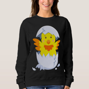 Chick hatches out of egg chicken chick with egg sh sweatshirt
