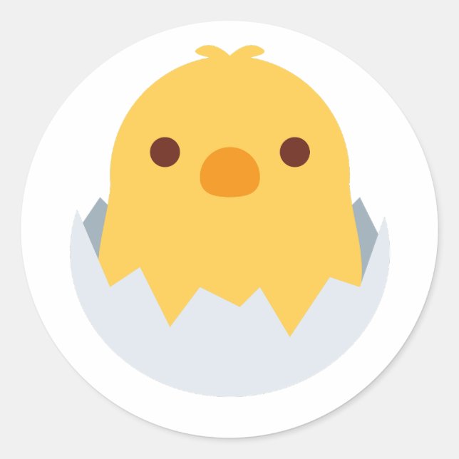 Chick Hatching Out of Egg Classic Round Sticker (Front)