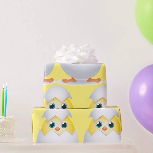 Chick Hatching Yellow Chicken Wrapping Paper (Creator Uploaded)