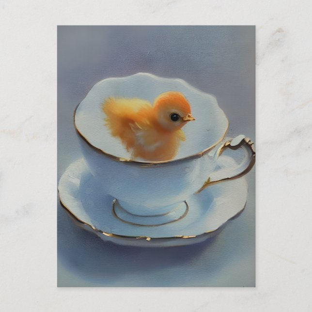 Chick  in a teacup postcard (Front)