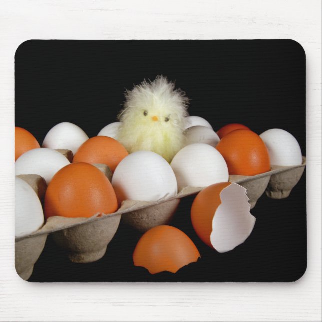 Chick in Egg Carton Mouse Pad (Front)