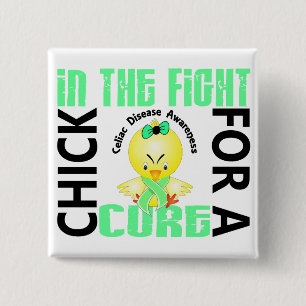Chick In The Fight Celiac Disease 15 Cm Square Badge