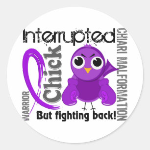 Chick Interrupted 3 Chiari Malformation Classic Round Sticker