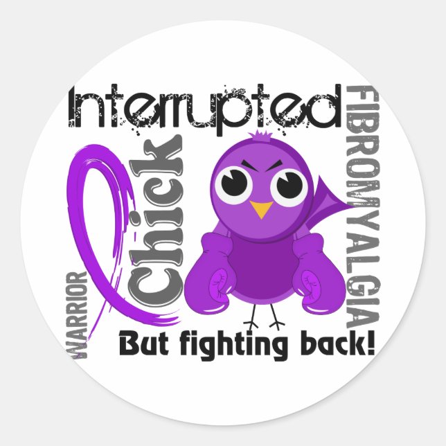 Chick Interrupted 3 Fibromyalgia Classic Round Sticker (Front)