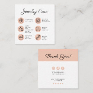 Chick Jewellery Care Instructions Business Thank Y Enclosure Card