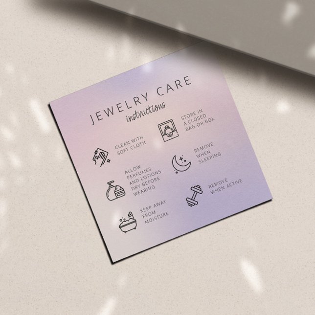 Chick Jewellery Care Instructions Business Thank Y Enclosure Card (Creator Uploaded)