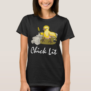 Chick Lit Writer with Paper and Feather Quill T-Shirt