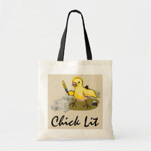 Chick Lit Writer with Paper and Feather Quill Tote Bag