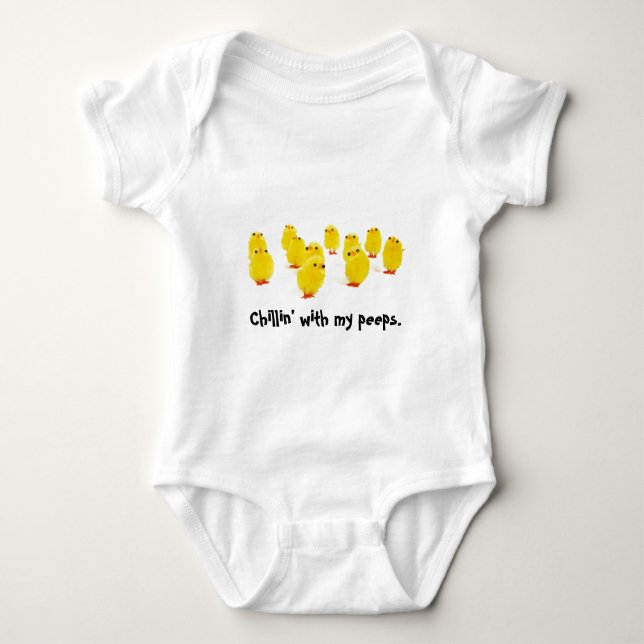 Chick magnet chillin with my peeps funny apparel baby bodysuit (Front)