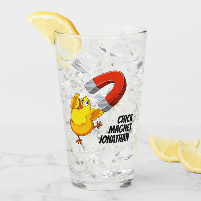 Chick Magnet custom name Glass (Front Ice)