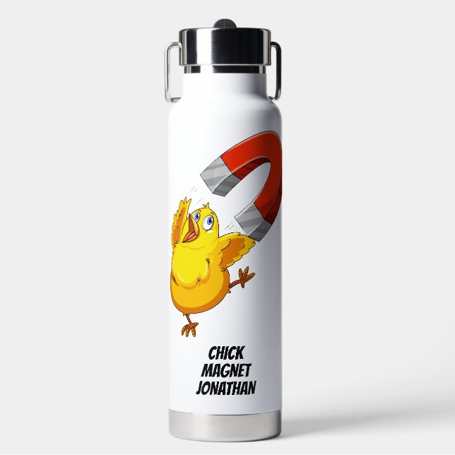 Chick Magnet custom name Water Bottle (Front)