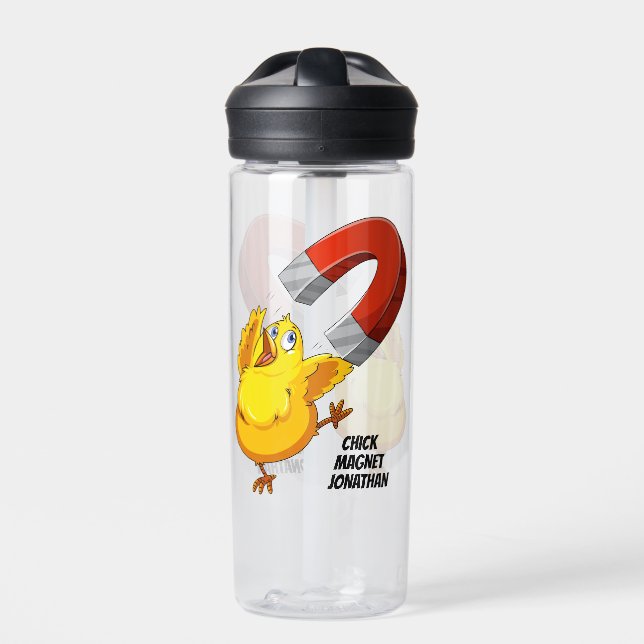 Chick Magnet custom name Water Bottle (Front)