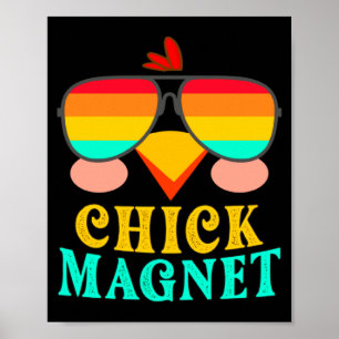 Chick Magnet Cute Easter Egg Hunting Spring Out  Poster