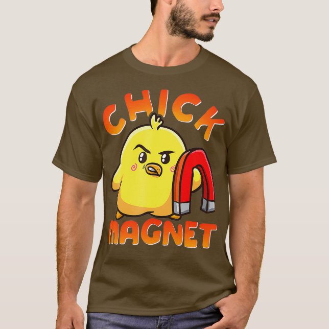Chick Magnet Funny Halloween Costume Magnetic T-Shirt (Front)