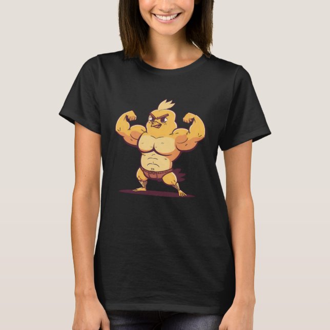 Chick Muscular Bodybuilding Easter T-Shirt (Front)
