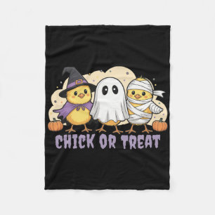 Chick Or Treat Chicken Witch Halloween Costume Men Fleece Blanket