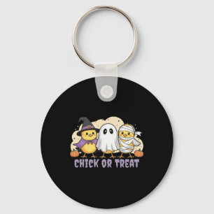 Chick Or Treat Chicken Witch Halloween Costume Men Key Ring