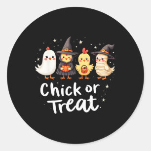 Chick Or Treat Cute Halloween Chicken Costume Artw Classic Round Sticker