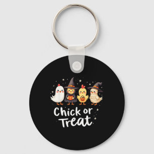 Chick Or Treat Cute Halloween Chicken Costume Artw Key Ring