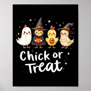 Chick Or Treat Cute Halloween Chicken Costume Artw Poster