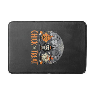 Chick or Treat Cute Halloween Graveyard Design_1 Bath Mat