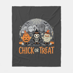 Chick or Treat Cute Halloween Graveyard Design_1 Fleece Blanket