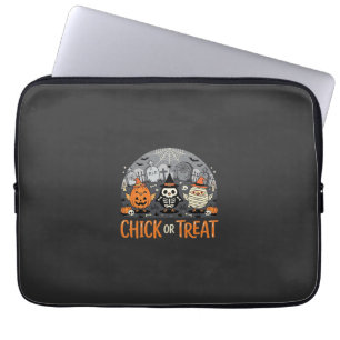 Chick or Treat Cute Halloween Graveyard Design_1 Laptop Sleeve