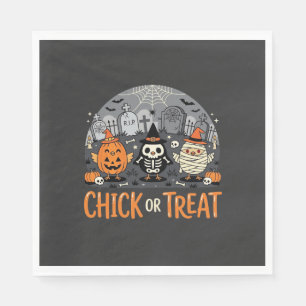 Chick or Treat Cute Halloween Graveyard Design_1 Napkin