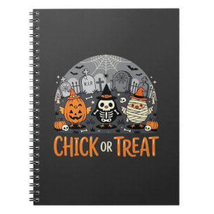 Chick or Treat Cute Halloween Graveyard Design_1 Notebook