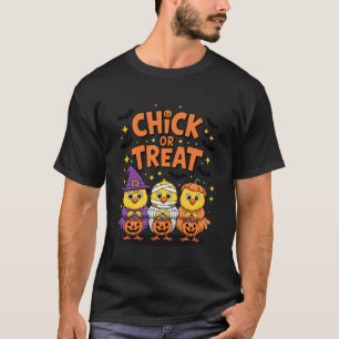 Chick Or Treat Cute Halloween Spooky Witch Pumpkin T-Shirt
