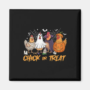 Chick Or Treat Funny Chicken Pumpkin Ghost Spooky Magnet