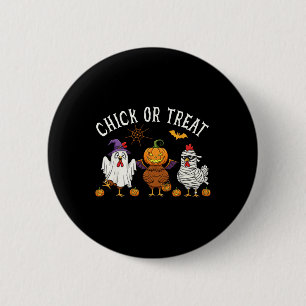 Chick Or Treat Funny Halloween Chicken Costume Men 6 Cm Round Badge