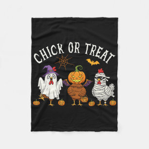 Chick Or Treat Funny Halloween Chicken Costume Men Fleece Blanket