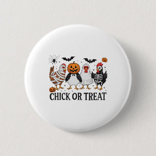 Chick Or Treat Funny Halloween Chicken Lover Witch 6 Cm Round Badge