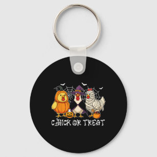 Chick Or Treat Funny Halloween Pumpkin Ghost Spook Key Ring