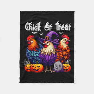 Chick Or Treat Funny Halloween Witch Soky Cute Chi Fleece Blanket