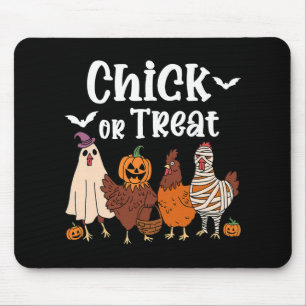 Chick Or Treat Funny Spooky Chicken Halloween Wome Mouse Pad