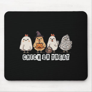 Chick Or Treat Funny Witch Chicken Spooky Hallowee Mouse Pad