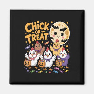 Chick Or Treat Halloween Moon Chicken Fun  Magnet