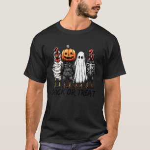 Chick Or Treat Halloween Pumpkin Ghost Spooky Funn T-Shirt