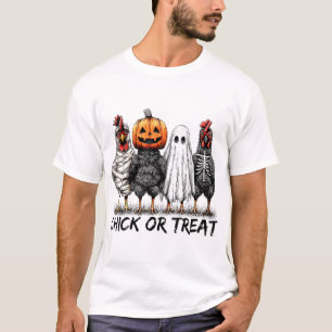 Chick Or Treat Halloween Pumpkin Ghost Spooky  T-Shirt