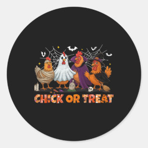 Chick Or Treat Halloween Witch Boo Spooky Chicken  Classic Round Sticker