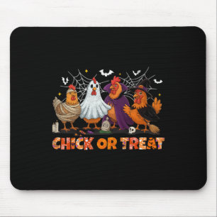 Chick Or Treat Halloween Witch Boo Spooky Chicken Mouse Pad