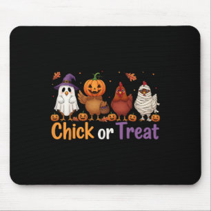 Chick Or Treat Halloween Witch Spooky Chicken Farm Mouse Pad