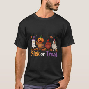 Chick Or Treat Halloween Witch Spooky Chicken Farm T-Shirt