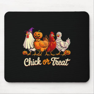 Chick Or Treat Halloween Witch Spooky Chicken Funn Mouse Pad