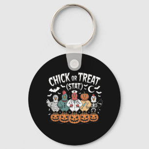 Chick Or Treat Nurse Funny Halloween For Chickens Key Ring