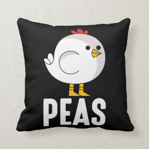 Chick Peas Vegan Cute Chicken Baby Pun Cushion
