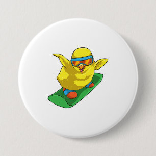 Chick Snowboarder Snowboard 7.5 Cm Round Badge