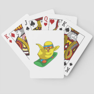 Chick Snowboarder Snowboard Playing Cards